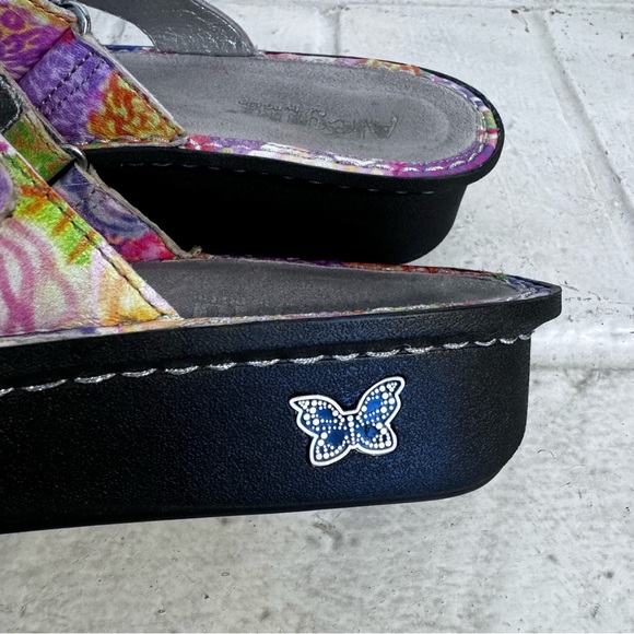 Alegria Leather Size EU 39 Multicolor Floral Roman Sandal Women’s - Picture 8 of 10